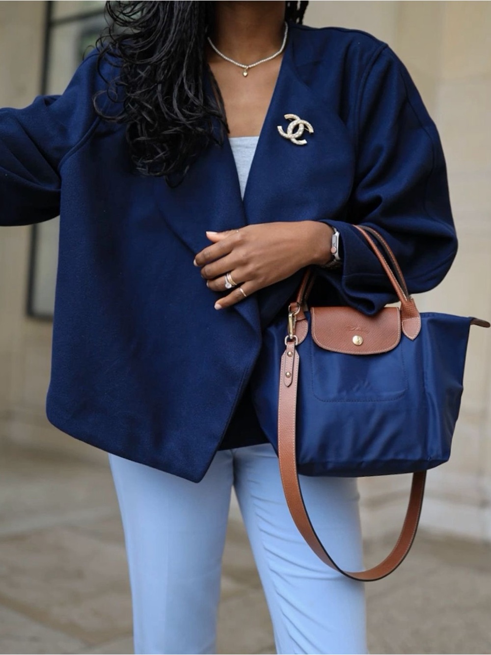Longchamp le Pliage Small Navy